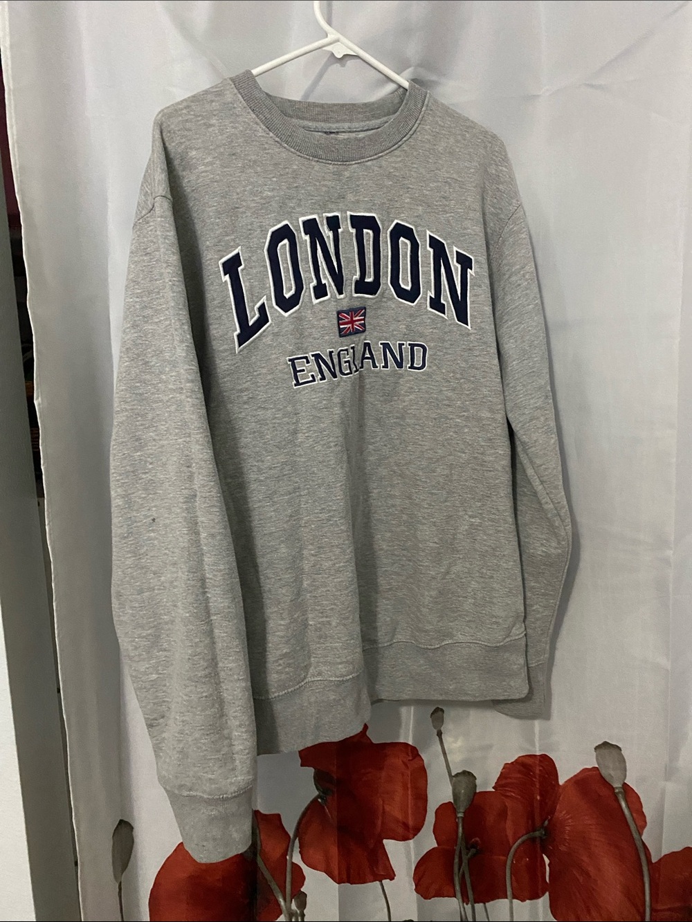 Grey 'London England' Crewneck Sweatshirt